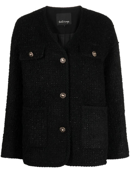 Tweed Button-Up Jacket
