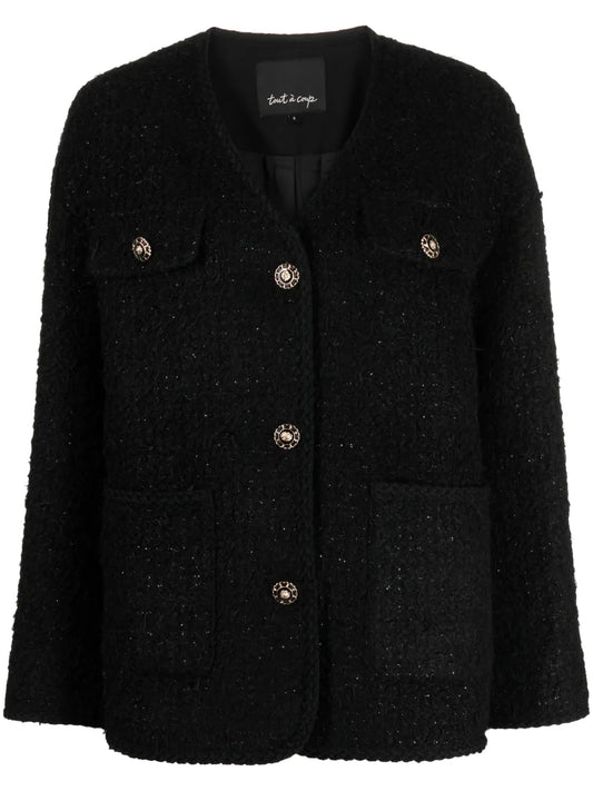 Tweed Button-Up Jacket