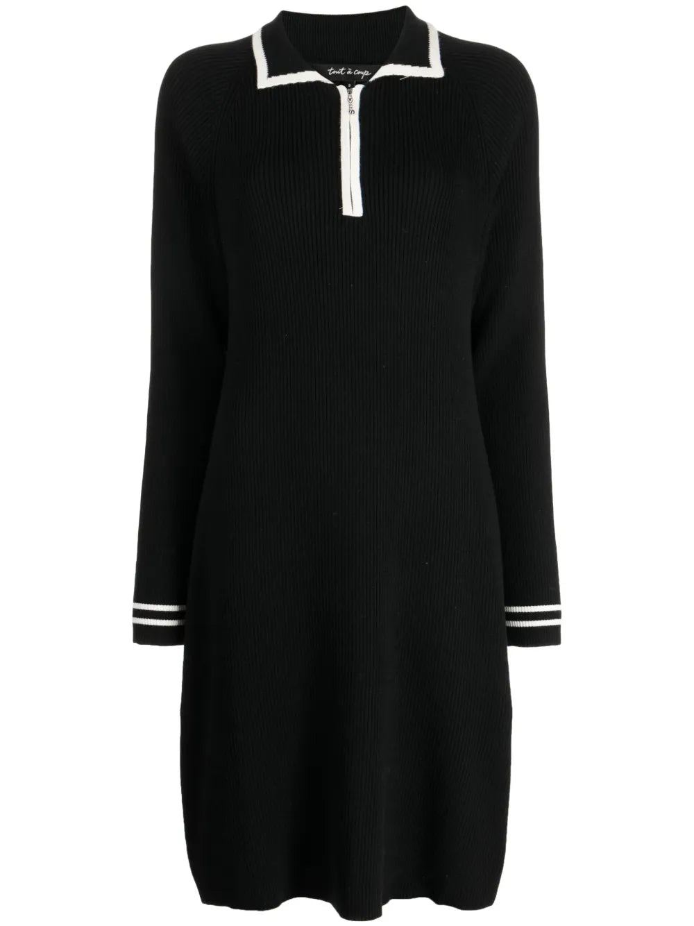 Stripe-Trim Polo Dress