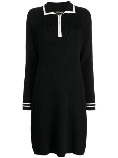 Stripe-Trim Polo Dress