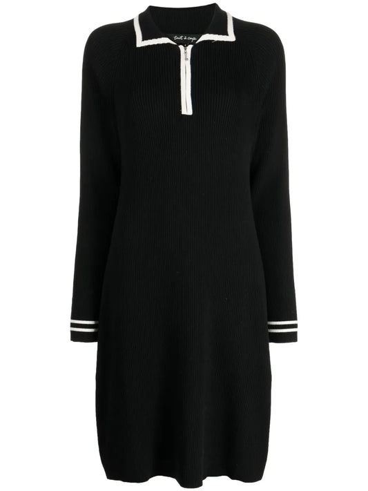 Stripe-Trim Polo Dress
