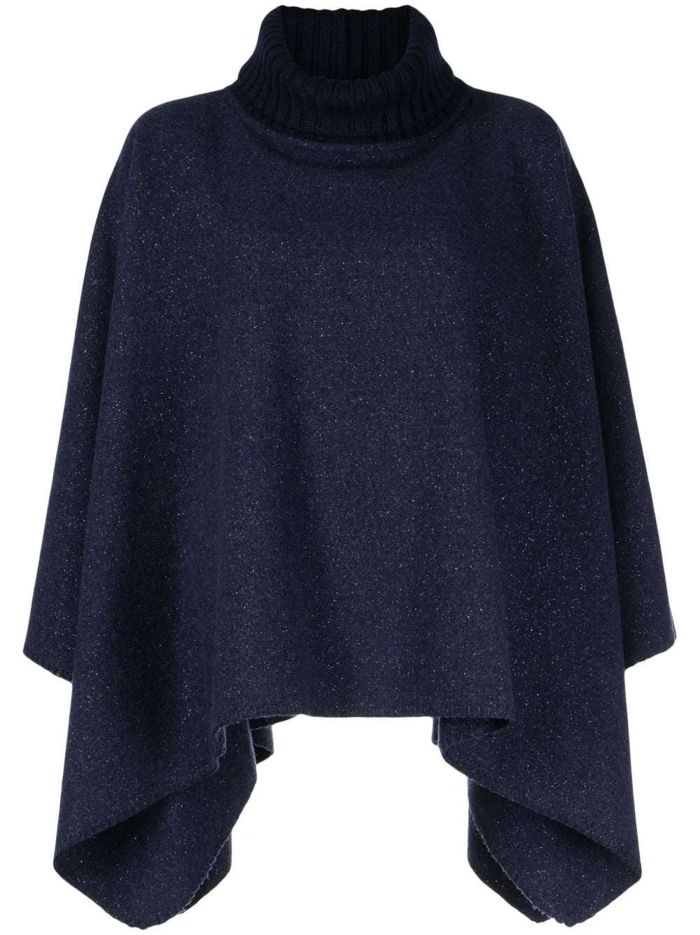 Roll-Neck Lurex-Detail Cape