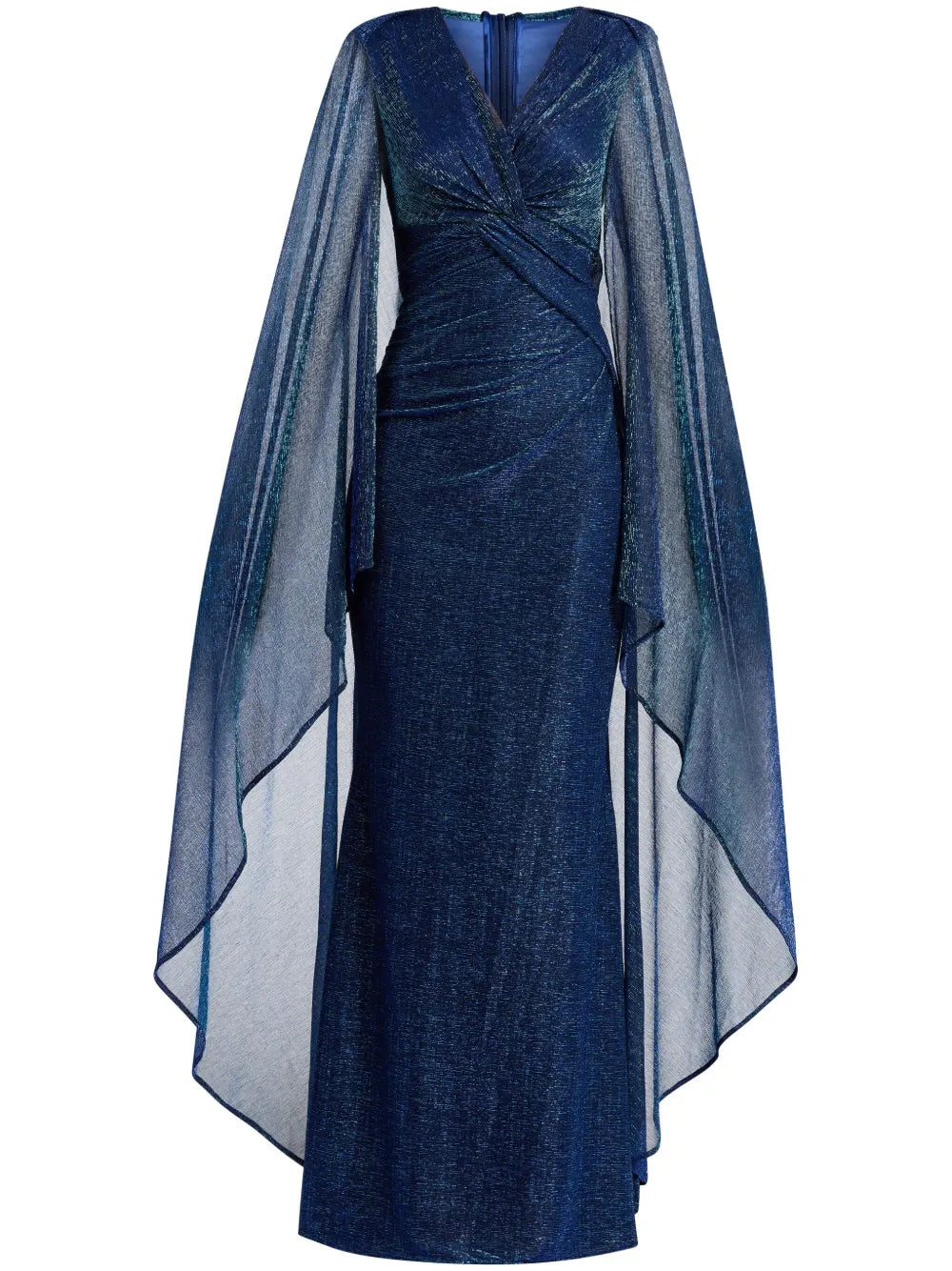 Knot-Detail Cape Maxi Dress
