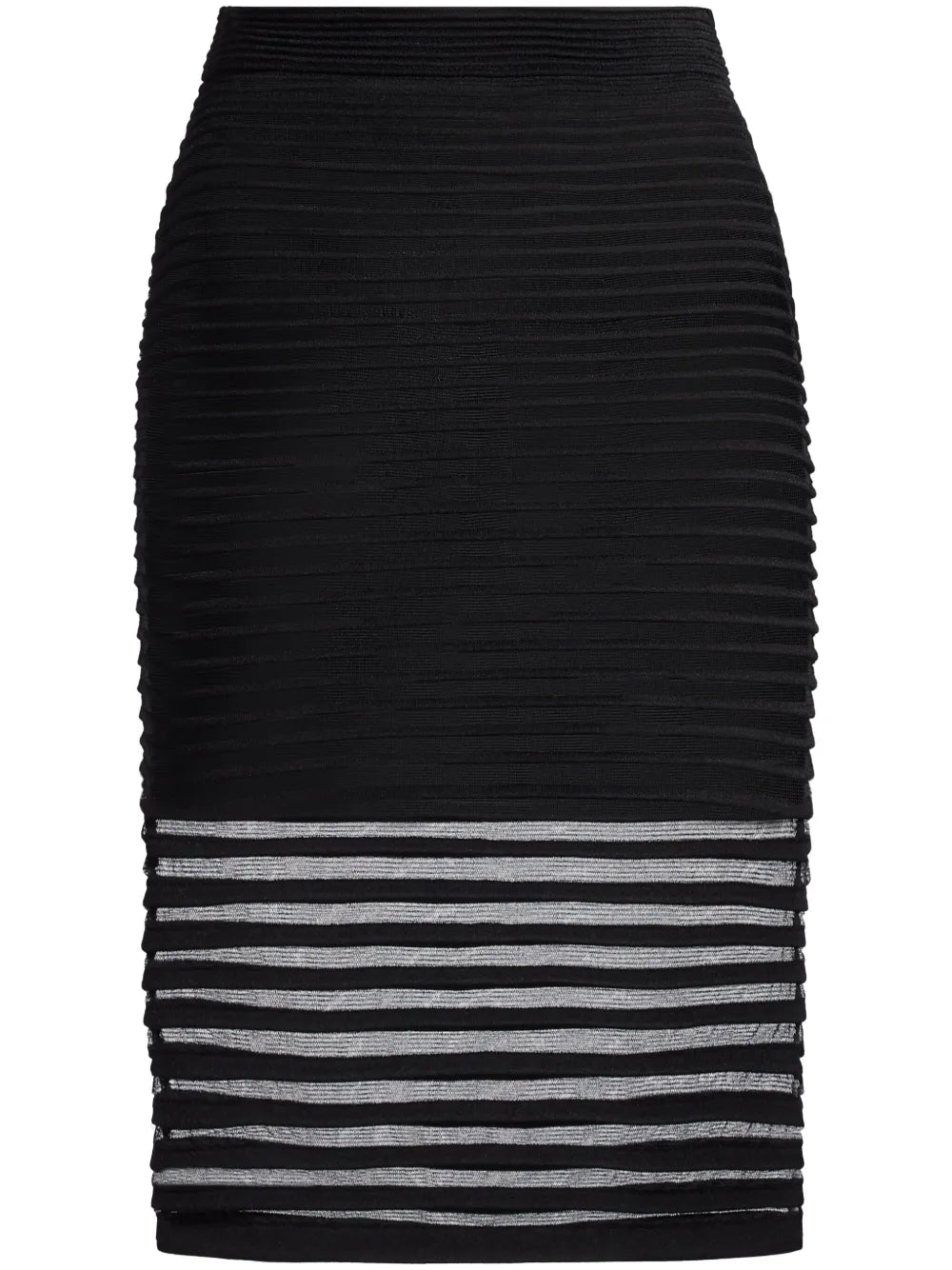 Striped Mesh Pencil Skirt