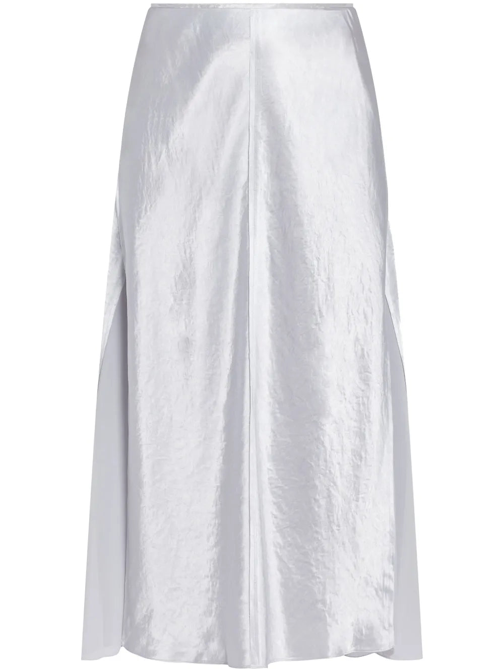 Metallic High-Waist Midi Skirt