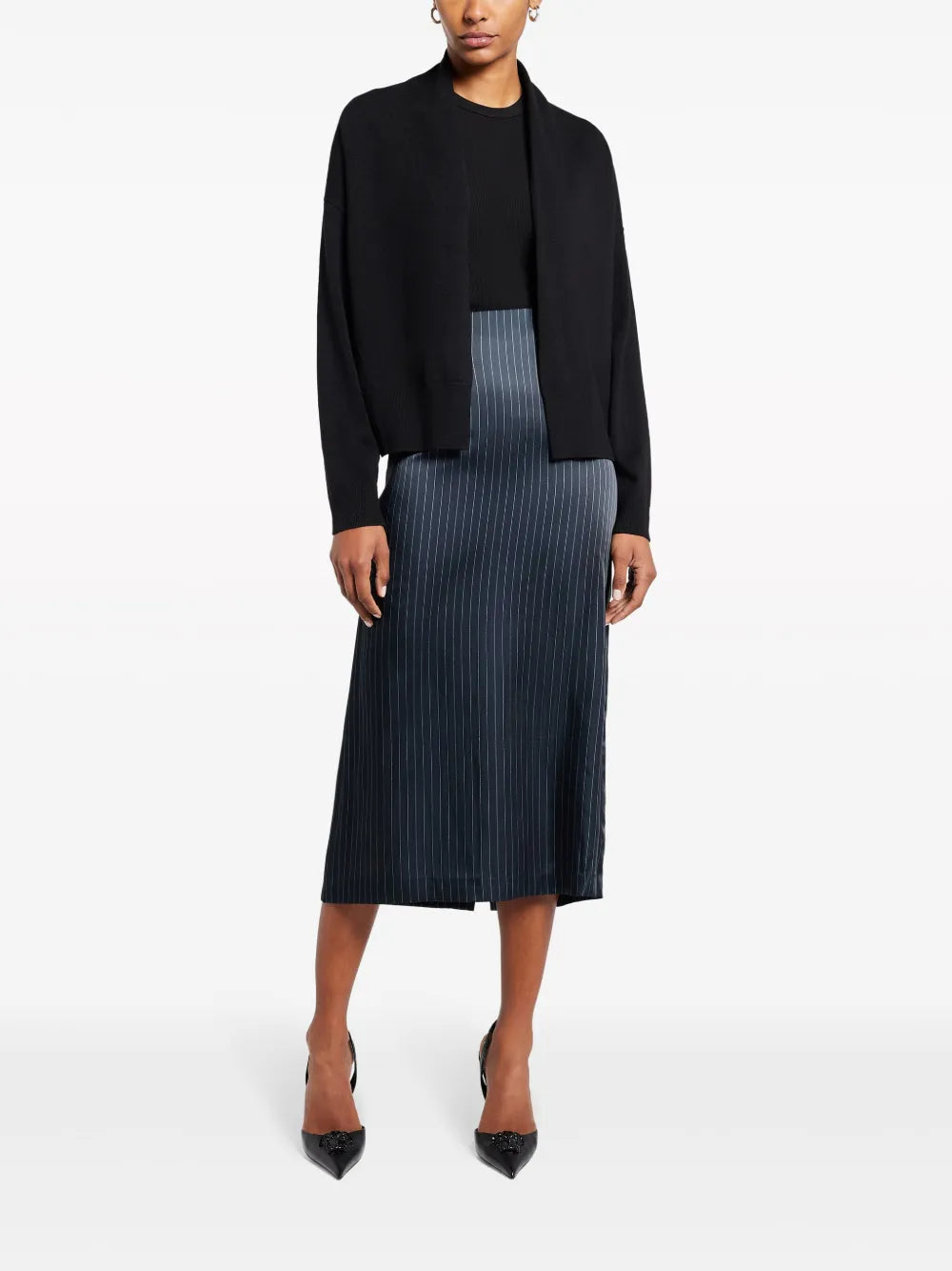 Open-Front Drop-Shoulder Cardigan