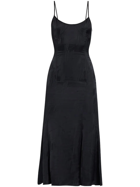 Logo-Jacquard Satin Midi Dress