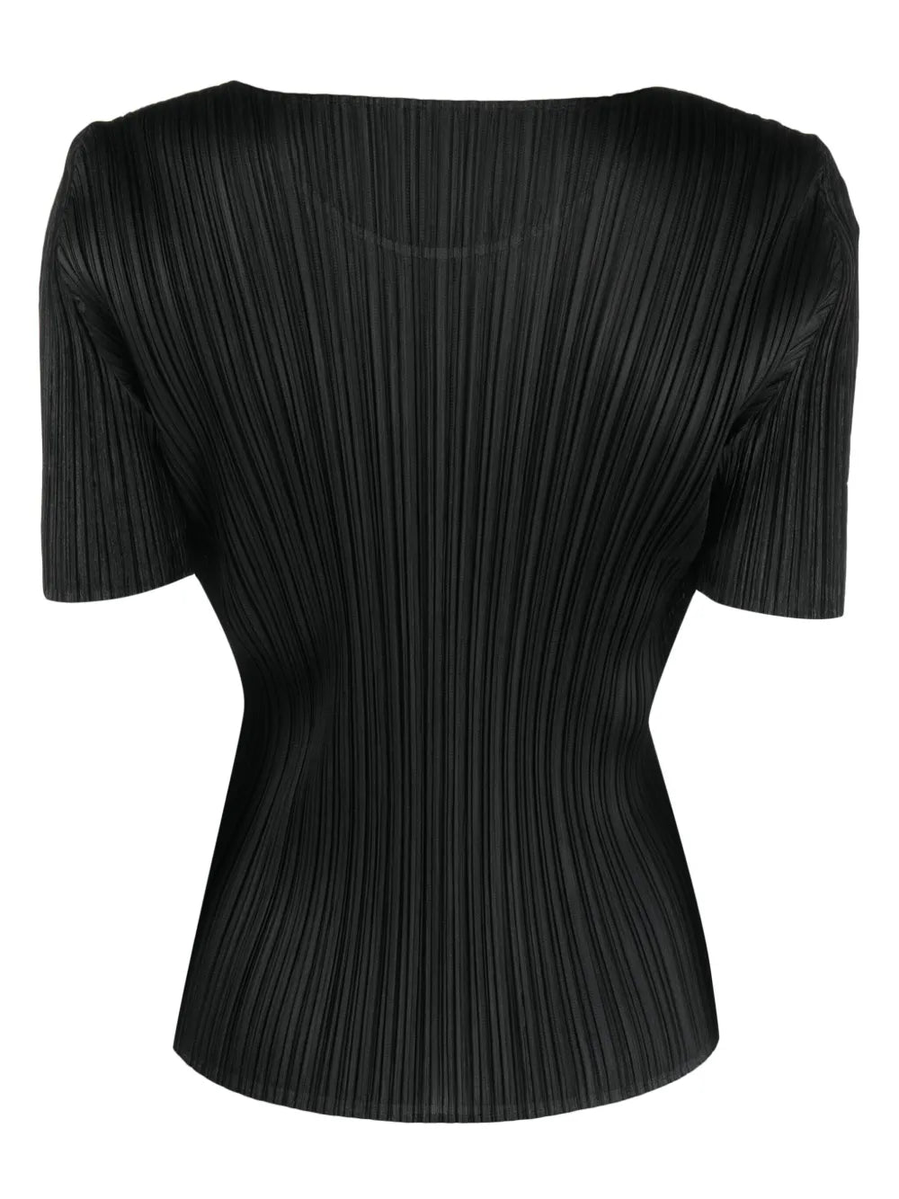 Round-Neck Plissé T-Shirt