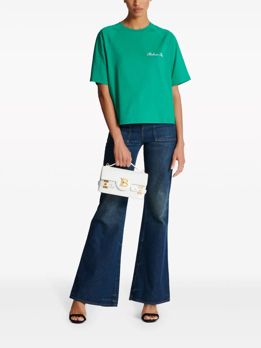 Signature-Embroidered Cropped T-Shirt