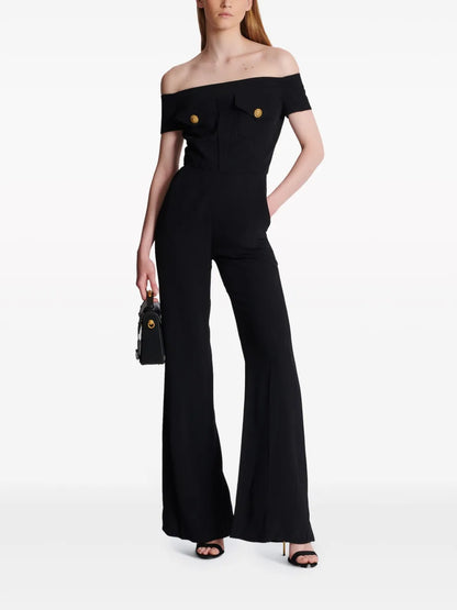 Off-Shoulder Flared Jumpsuit