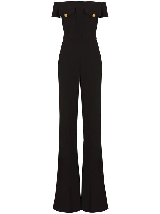 Off-Shoulder Flared Jumpsuit