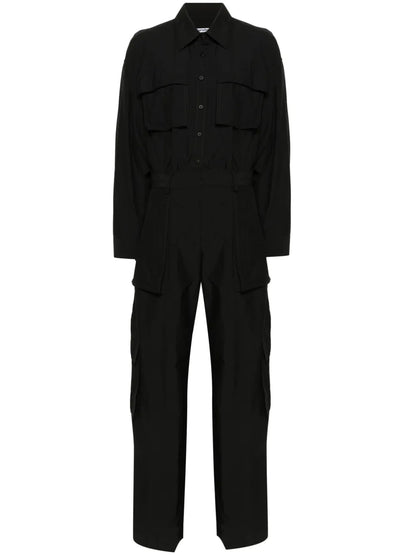 Button-Up Ripstop Cargo Jumpsuit