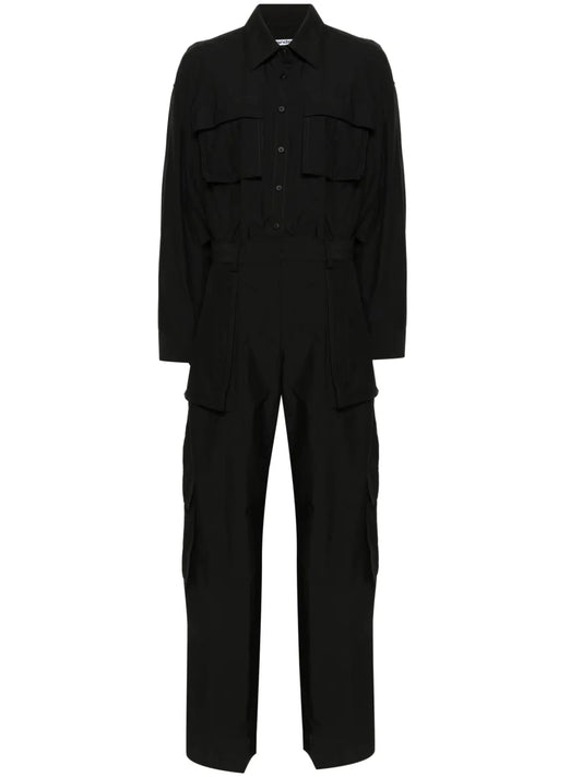Button-Up Ripstop Cargo Jumpsuit