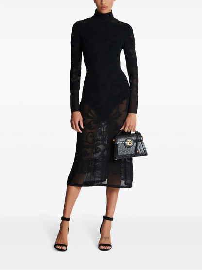 Baroque Fine-Knit Midi Dress