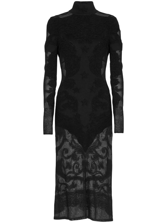 Baroque Fine-Knit Midi Dress