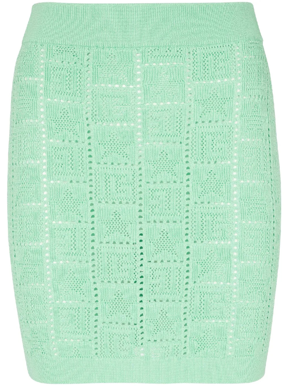 Pointelle-Knit Monogram Miniskirt