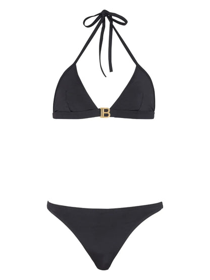 Logo-Print Triangle Bikini Set