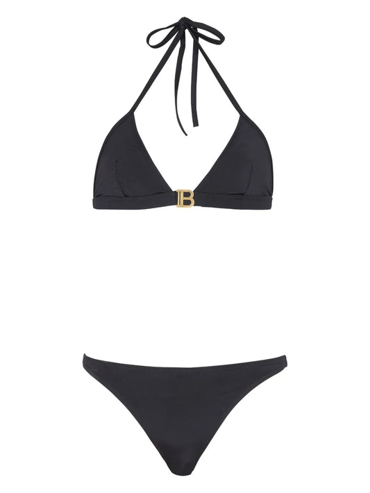 Logo-Print Triangle Bikini Set