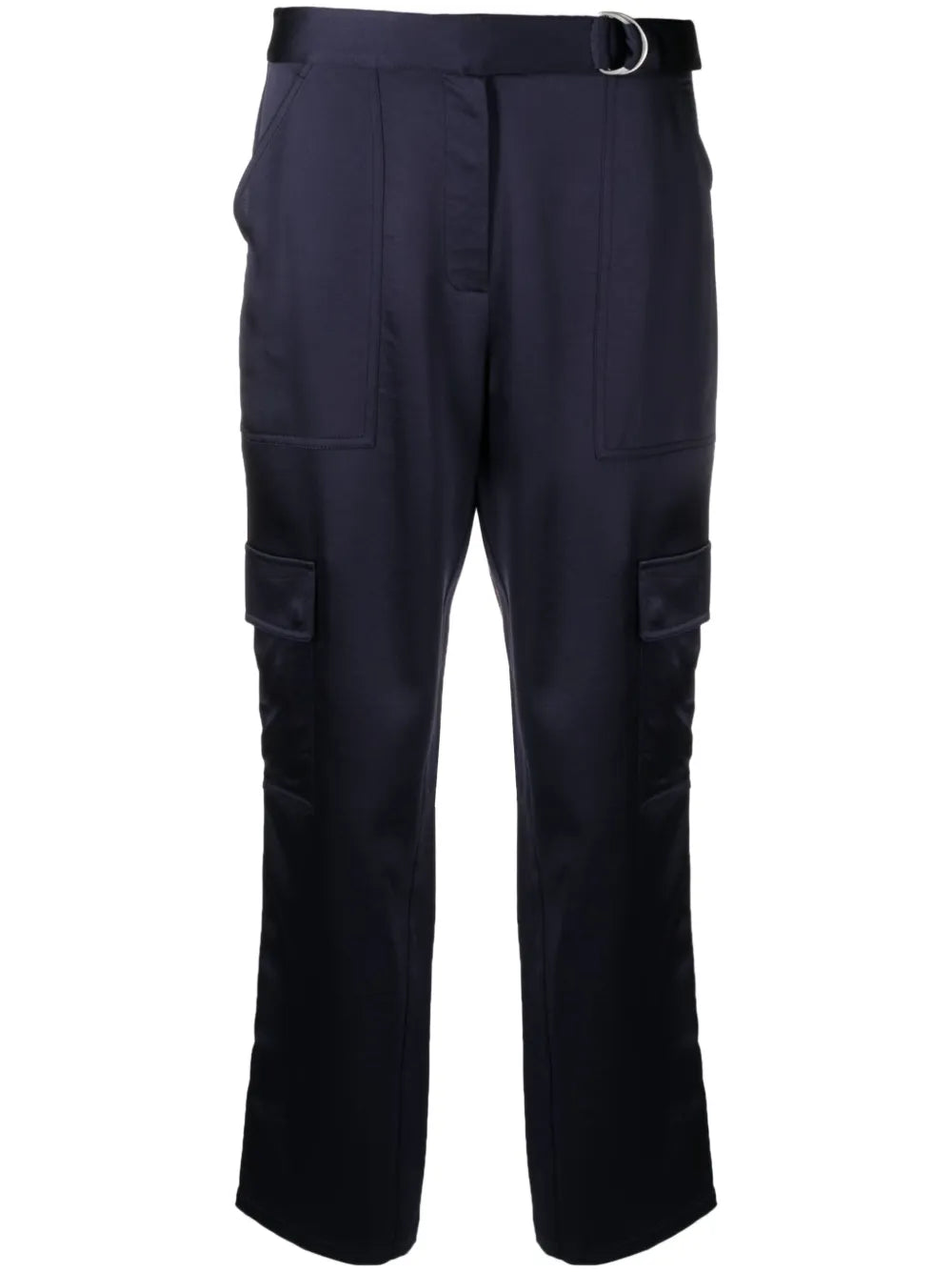 Tapered-Leg Satin Trousers