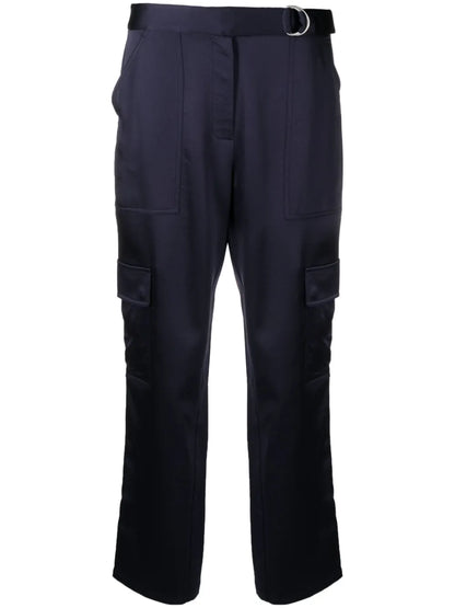 Tapered-Leg Satin Trousers