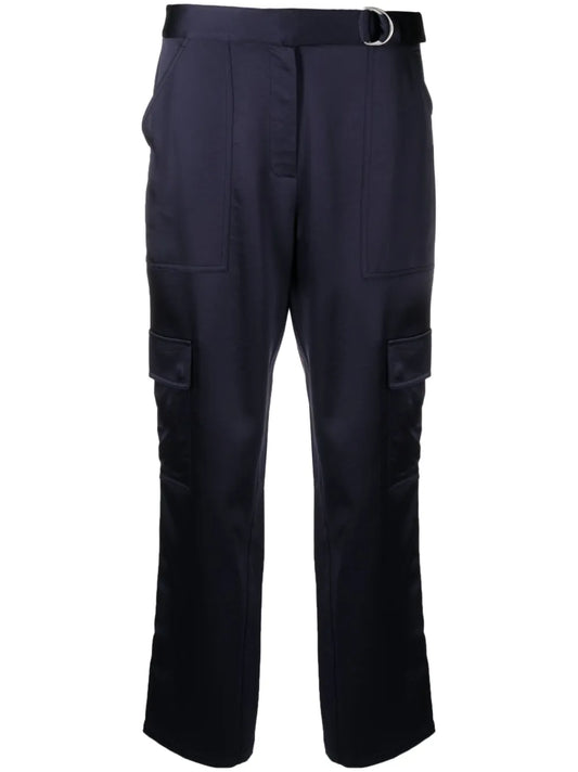 Tapered-Leg Satin Trousers