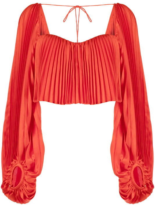 Moston Pleated Cropped Blouse