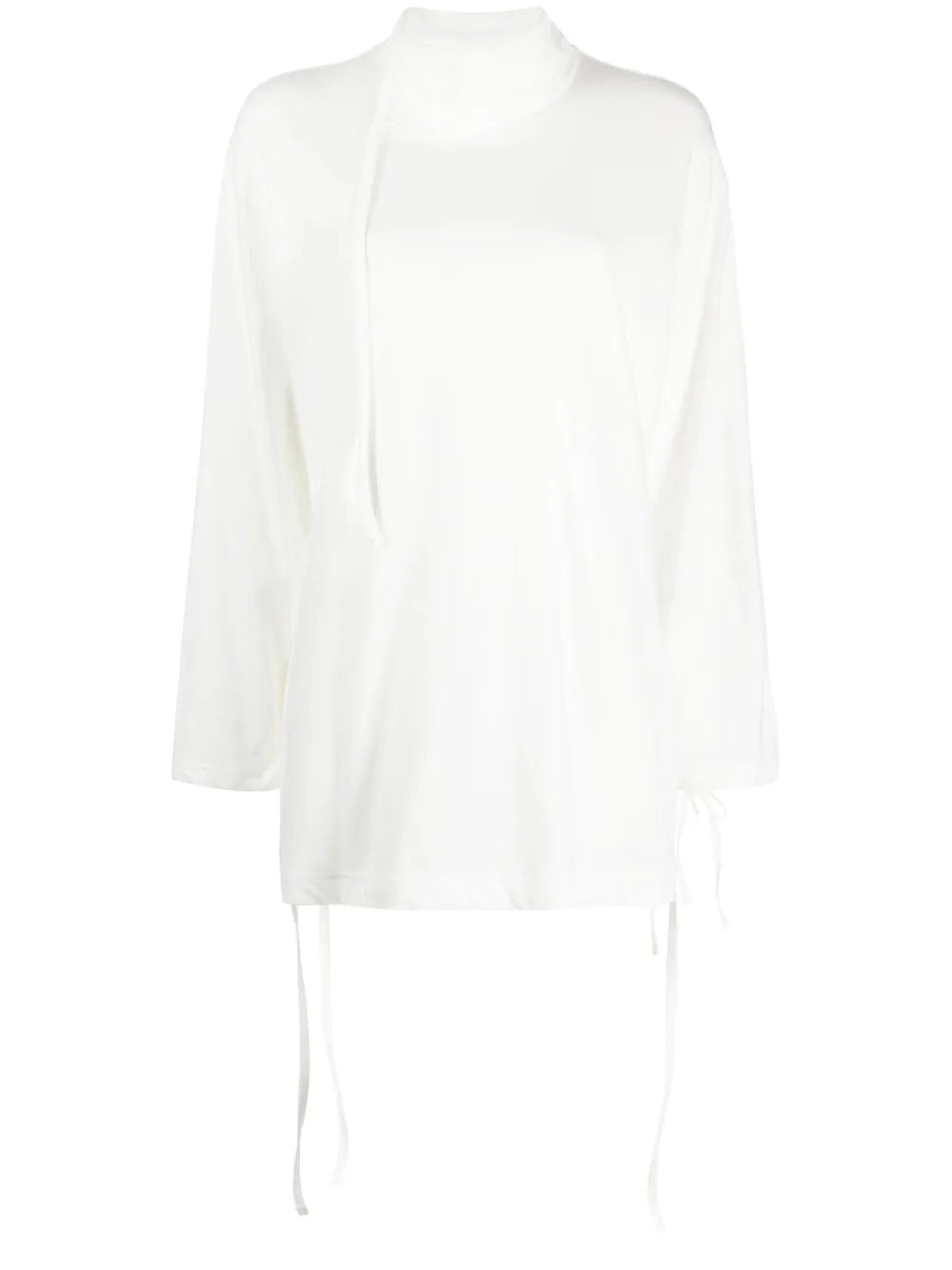 High-Neck Cotton Blouse