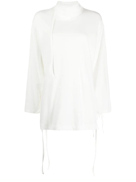 High-Neck Cotton Blouse