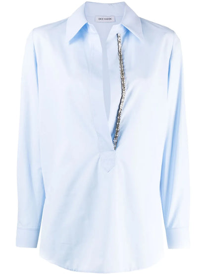 Crystal-Embellished Cotton Shirt