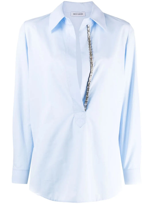 Crystal-Embellished Cotton Shirt