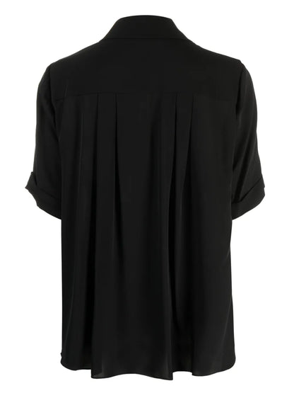 Floral-Embroidered Silk Shirt