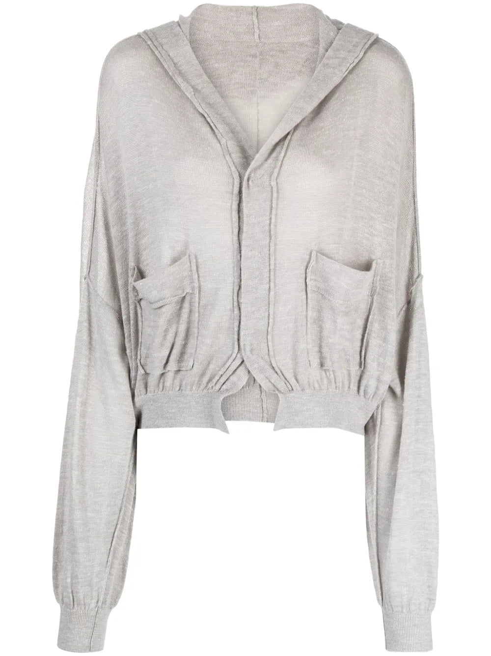 V-Neck Concealed-Fastening Cardigan