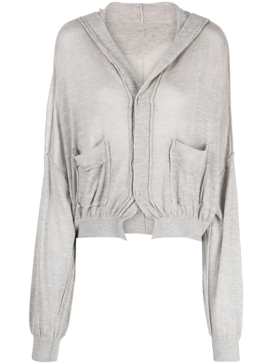 V-Neck Concealed-Fastening Cardigan