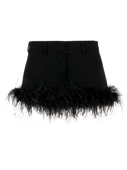 Feather-Trim Miniskirt