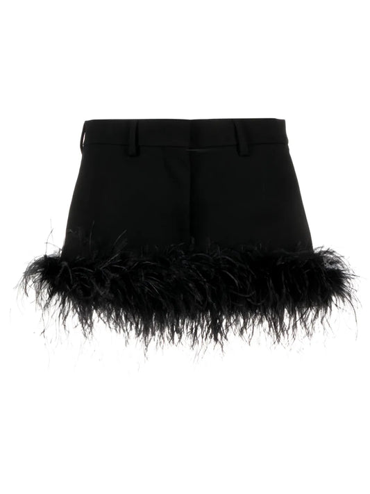 Feather-Trim Miniskirt