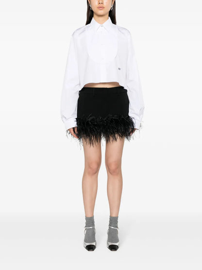Feather-Trim Miniskirt