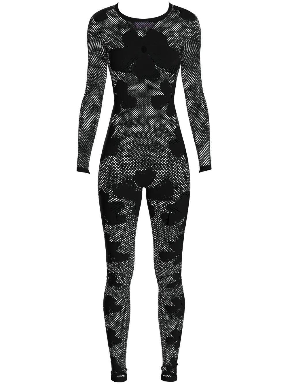 Monogram-Pattern Semi-Sheer Jumpsuit
