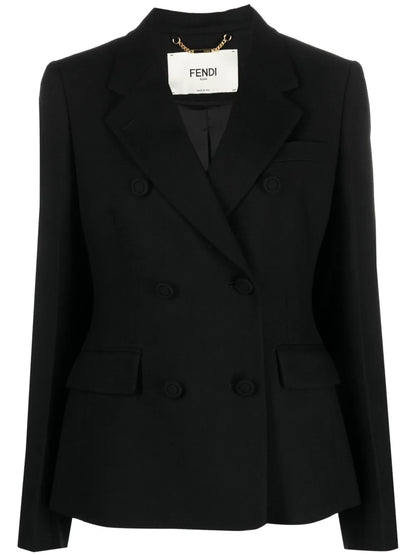 Double-Breasted Draped Blazer