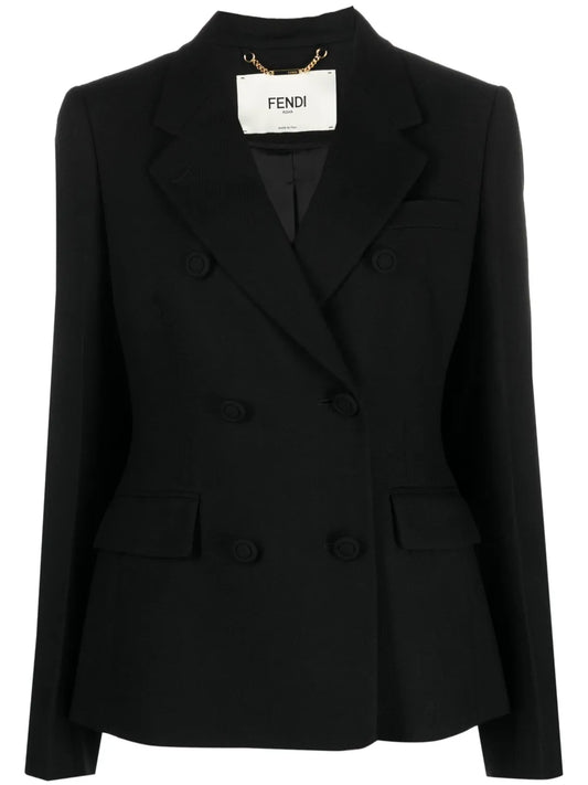 Double-Breasted Draped Blazer