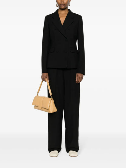 Double-Breasted Draped Blazer