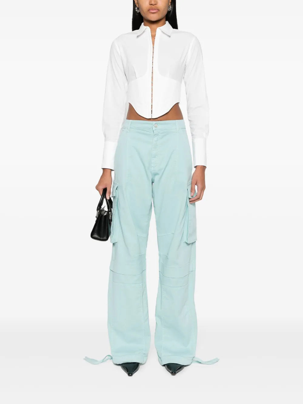 Wide-Leg Cargo Trousers