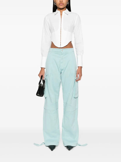 Wide-Leg Cargo Trousers