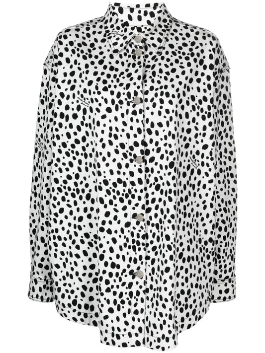 Dalmatian-Print Shirt Jacket