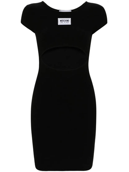 Cut-Out Ribbed-Jersey Minidress