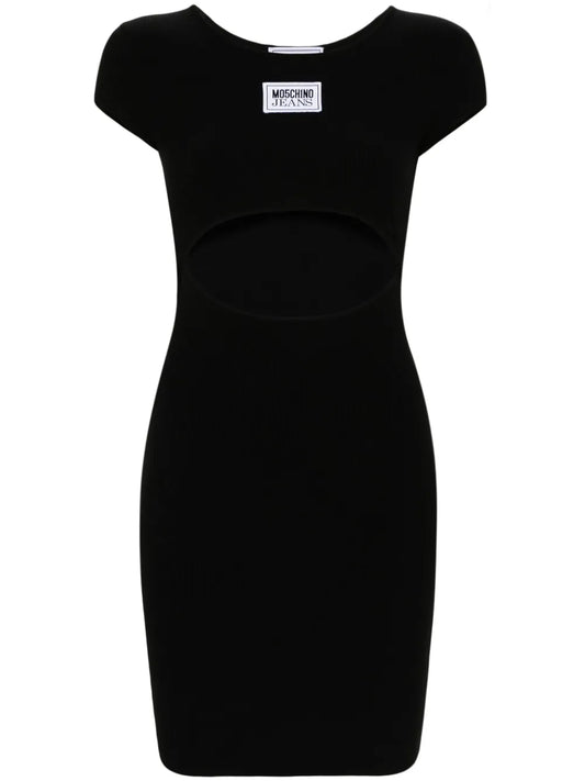 Cut-Out Ribbed-Jersey Minidress