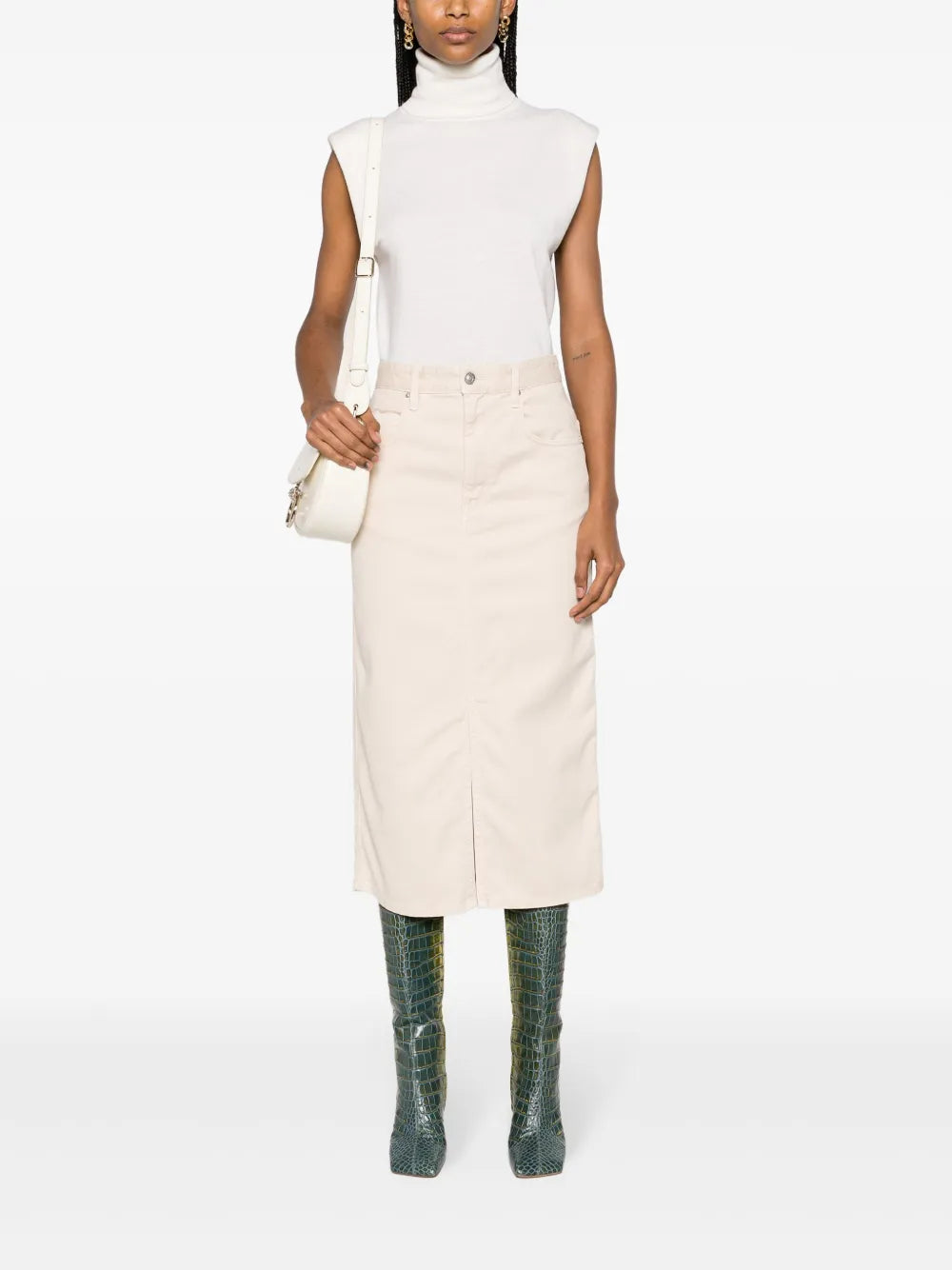 Tilauria Denim Midi Skirt