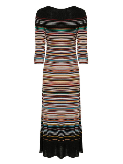 Signature Stripe Knitted Midi Dress