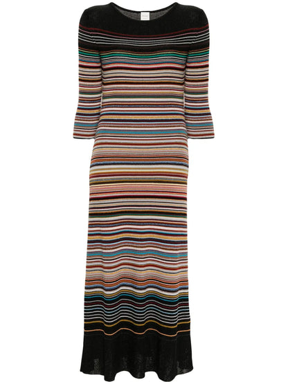 Signature Stripe Knitted Midi Dress