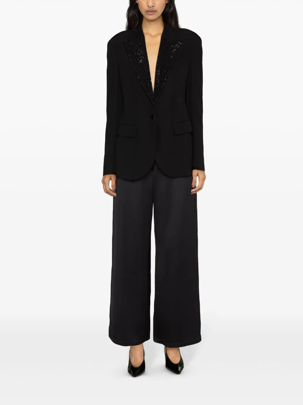 Hotfix Crystal-Embellished Blazer