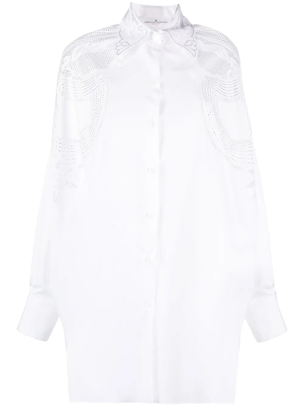 Lace-Detailing Cotton Shirt